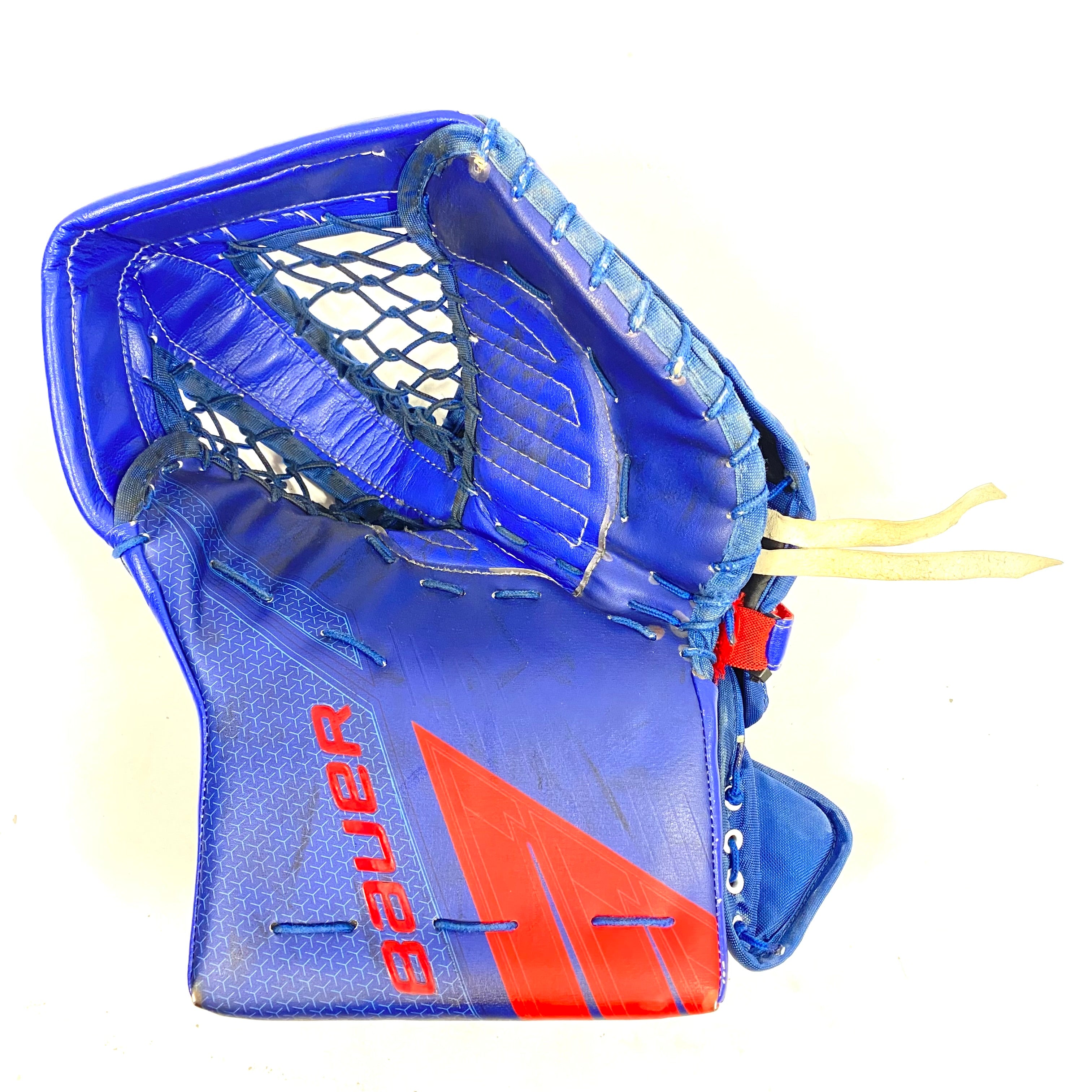 Bauer Supreme Ultrasonic - Gant de gardien de but Pro Stock d'occasion (bleu/rouge)